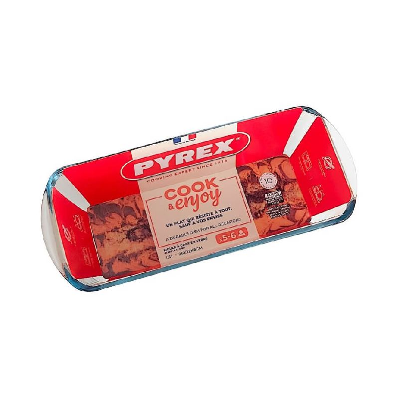 PYREX Moule à cake en Verre Transparent 31 x 12 cm -1,7 L