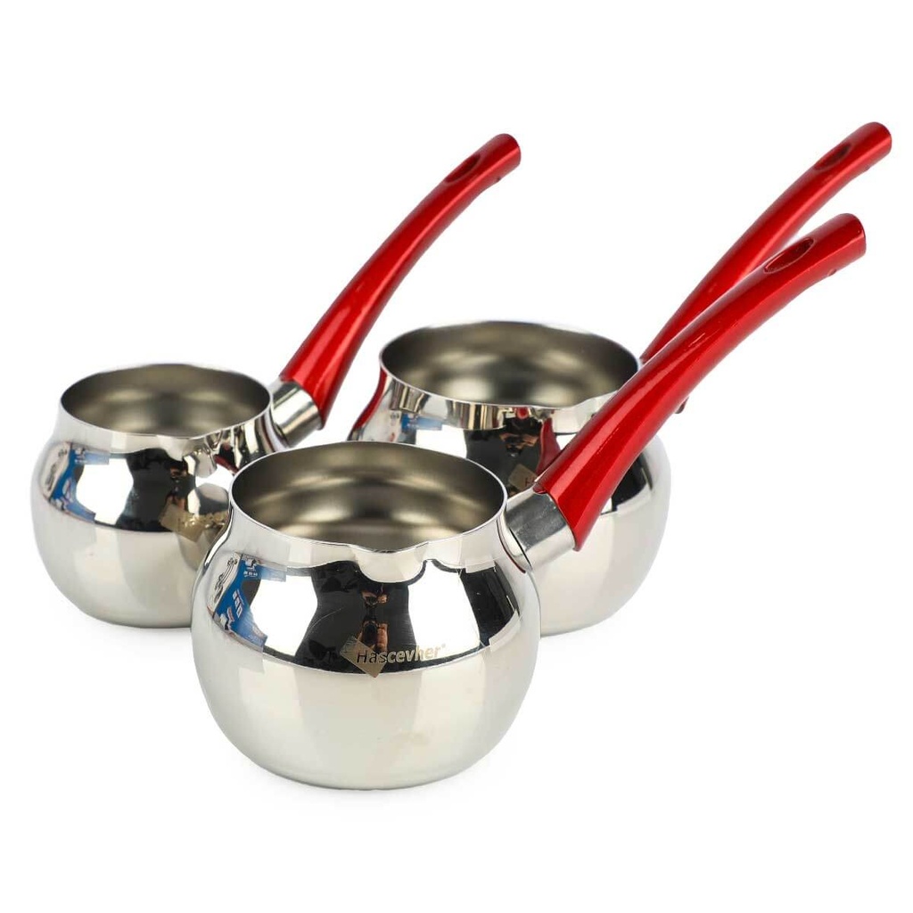 Hascevher Série De 3 Pots À Café En Inox + Support De Rangement