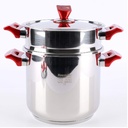 Ensemble Cocotte-couscoussiére 5+7L- Couvercle 2 fonctions - Inox18/10