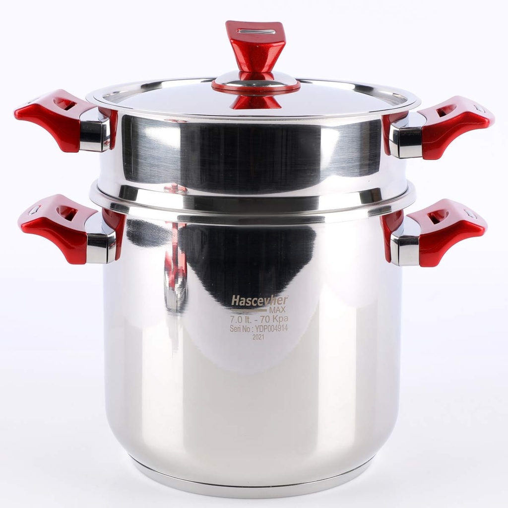 Cocotte Couscoussier 2en1 Inox 7 Litres -HASCEVHER