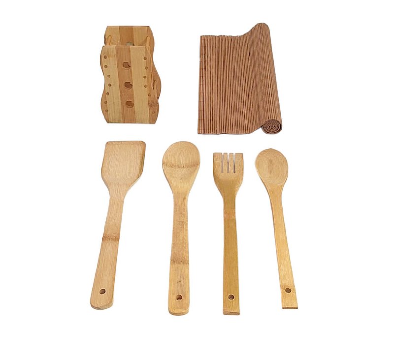 Ensemble de ustensiles de cuisine 6 pièces en bois Bambou