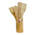 Ensemble de Ustensiles de Cuisine 7 Pièces en Bois Bambou