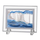 Art De Sable 3D Mobile En Verre Bleu Rectangulaire 17,6 X 13,5 Cm