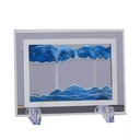 Art De Sable 3D Mobile En Verre Bleu Rectangulaire 17,6 X 13,5 Cm