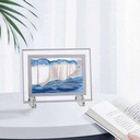 Art De Sable 3D Mobile En Verre Bleu Rectangulaire 17,6 X 13,5 Cm