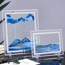 Art De Sable 3D Mobile En Verre Bleu Rectangulaire 22 Cm X 17 Cm