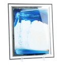 Art De Sable 3D Mobile En Verre Bleu Rectangulaire 22 Cm X 17 Cm