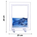 Art De Sable 3D Mobile En Verre Bleu Rectangulaire 30 Cm X 25 Cm