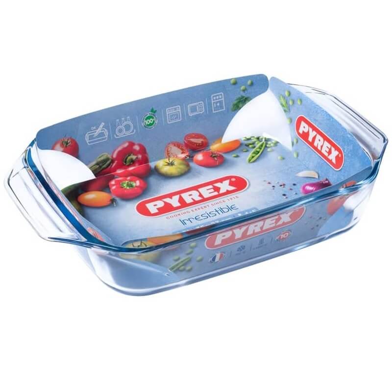 Pyrex Lot de 2 Plats Classiques en Verre pour Cuisson au Four,35x23+31x20