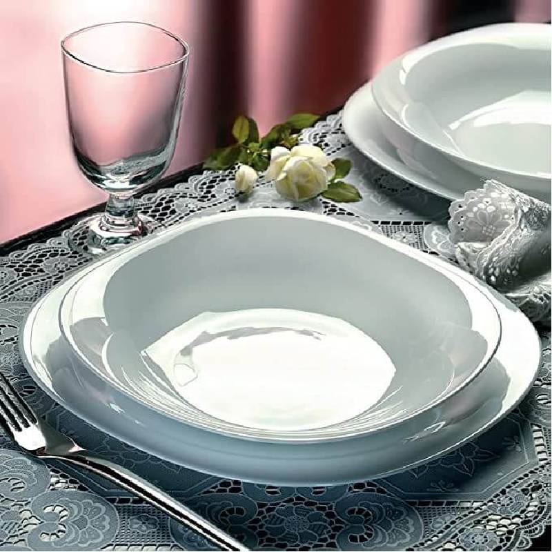 Lot de 6 Assiettes Creuses-PARMA 22,5 cm x 22,5 cm