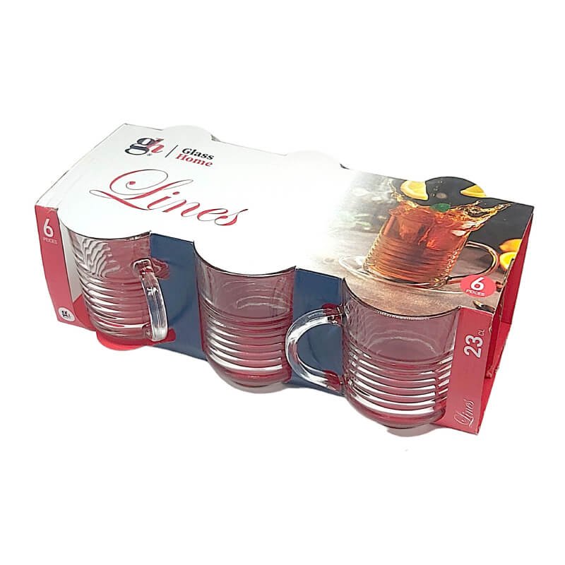 Coffret de 6 verres à Thé Lines 23 Cl - GLASS HOME