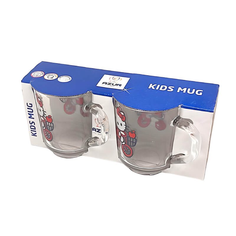 KID MUG Coffret 2 verre HELLO KITTY-AZUR Glass  24 Cl