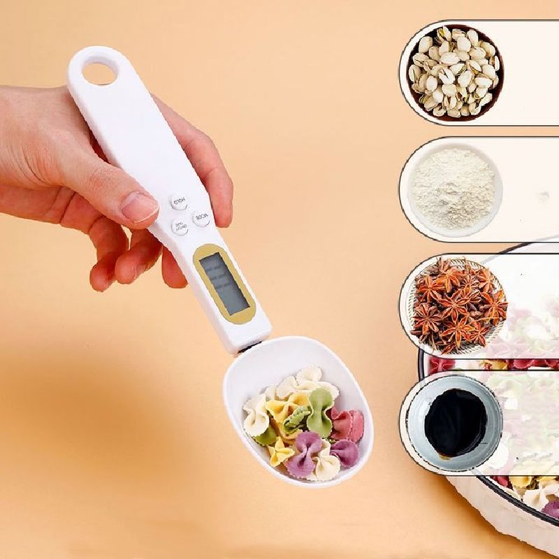 Balance à cuillère numérique de cuisine multifonction avec écran LCD  en Blanc