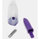 Couteau à éplucher en acier inoxydable, avec boîte de rangement en plastique en Violet