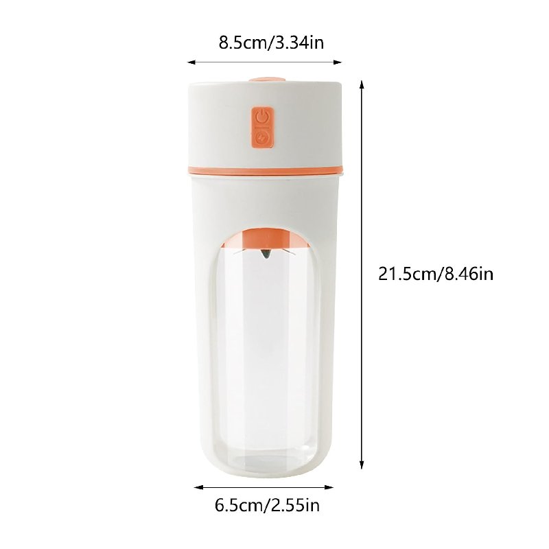 Mini Blender Mixeur Portable Rechargeable Forme Bouteille 480 Ml orangé