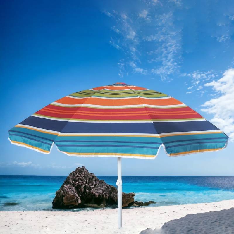 Parasol de plage en tissue anti UV -  2 Mètres- Multicolore