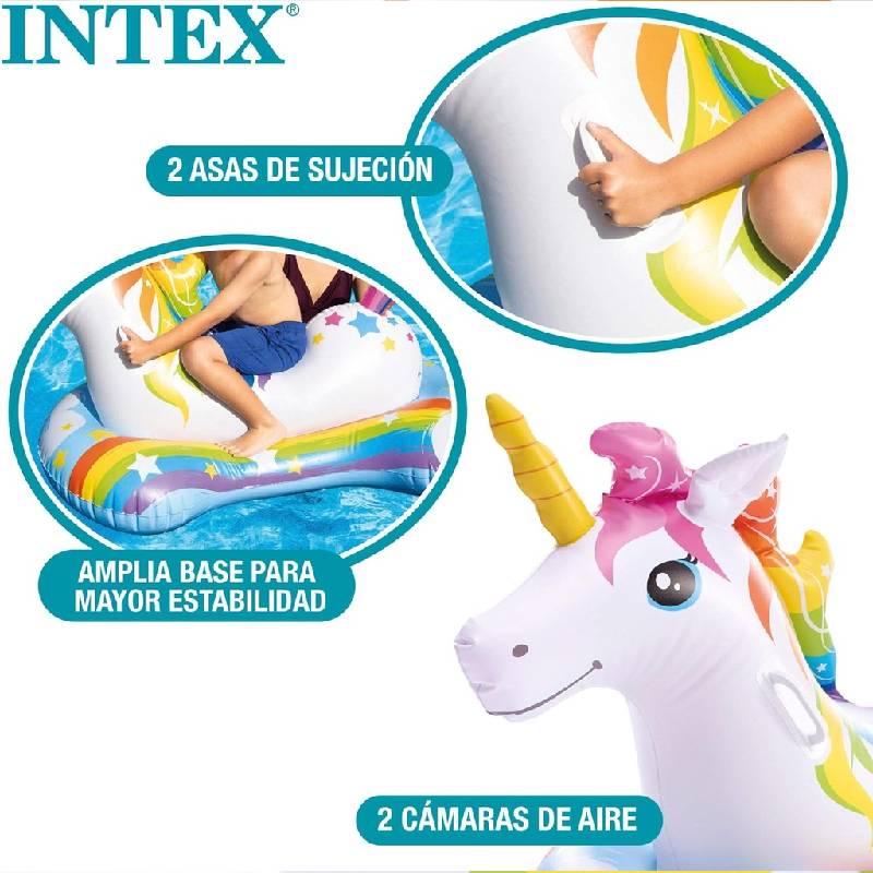 INTEX Bouée Gonflable unicorne A Chevaucher 163 x 86 cm