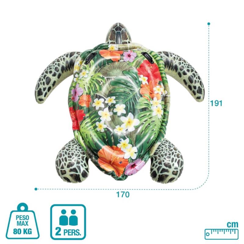 INTEX Bouée Gonflable Tortue Aloha A Chevaucher 191 x 170 cm