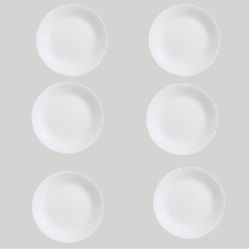 LUMINARC Lot 6 de Assiettes Plates blanc FESTON 25 CM