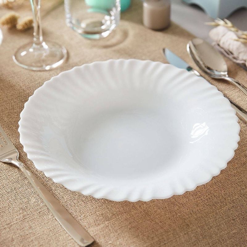 LUMINARC FESTON Lot de 6 Assiettes Creuses Blanc 23 cm