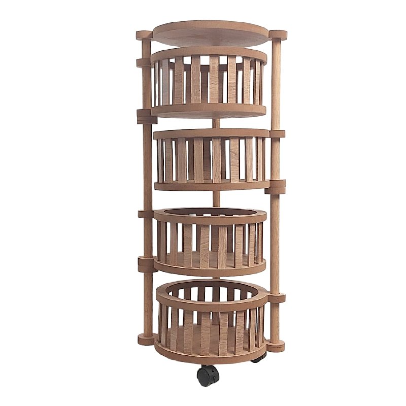 Étagère de rangement en bois forme rond