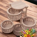 Étagère de rangement en bois forme rond