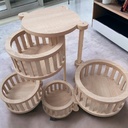 Étagère de rangement en bois forme rond