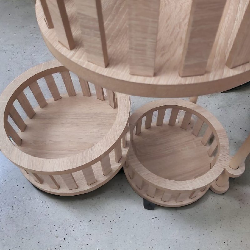 Étagère de rangement en bois forme rond