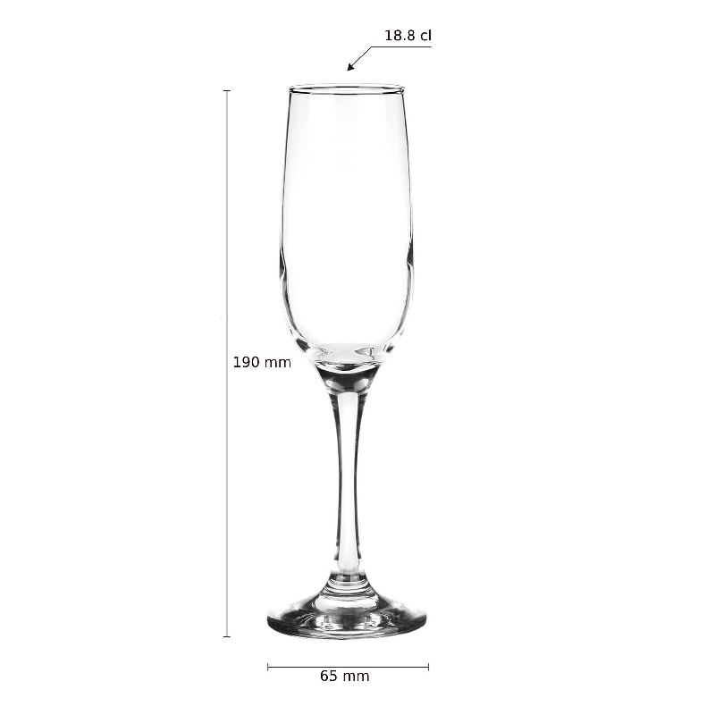 UNI GLASS SET de 6 Coupes en verre KOUROS 18.5 cl