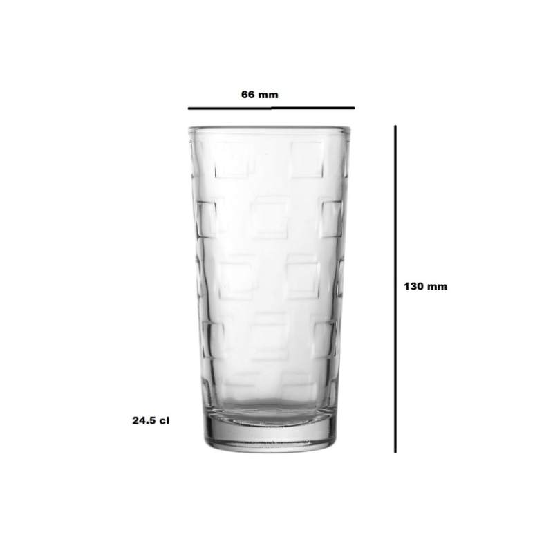 UNI GLASS SET de 6 Coupes en verre KYVOS 24,5 CL