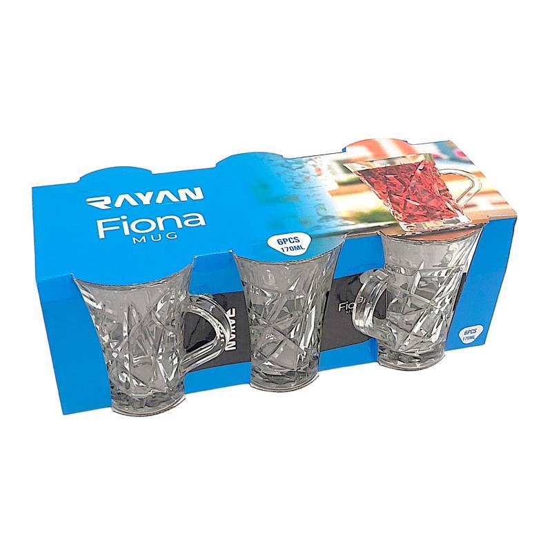 RAYAN GLASS SET DE 6 TASSE De Thé FIONA 17 cl