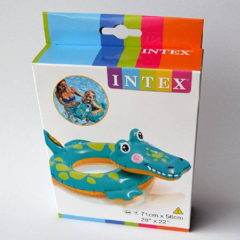 INTEX Bouée gonflable à chevaucher Crocodile - 71 x 56 cm