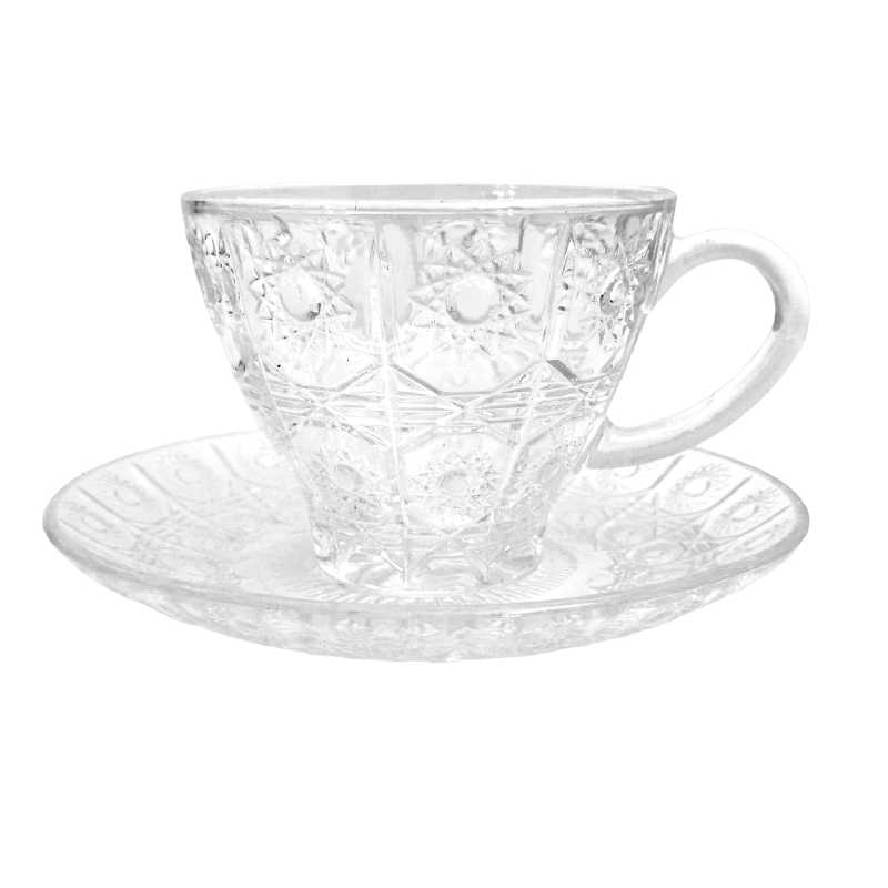 Galaxy Glass Set de Tasse et sous tasse 6 pièces Bohemia