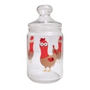 Ensemble de 3 Bocaux Hermétiques en Verre LUMINARC Motif POULE (1000 ml, 750 ml, 500 ml)