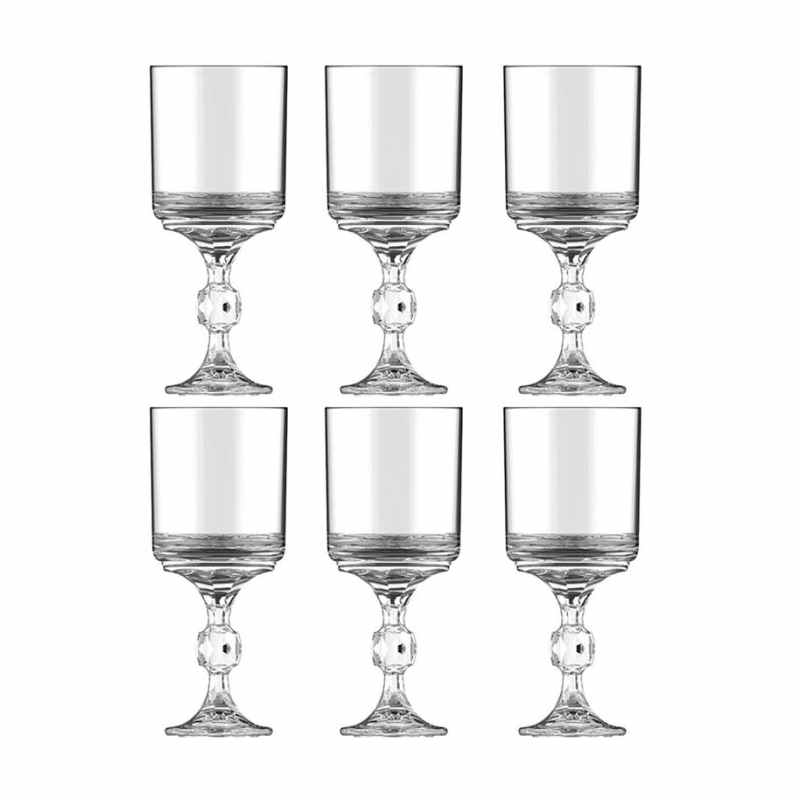 Azur Glass Coffret de 6 coupes en verre LUX DIAMOND 28 cl