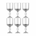 Azur Glass Coffret de 6 coupes en verre LUX DIAMOND 28 cl