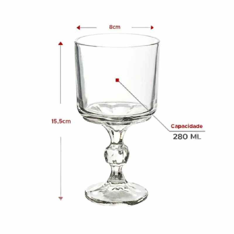 Azur Glass Coffret de 6 coupes en verre LUX DIAMOND 28 cl