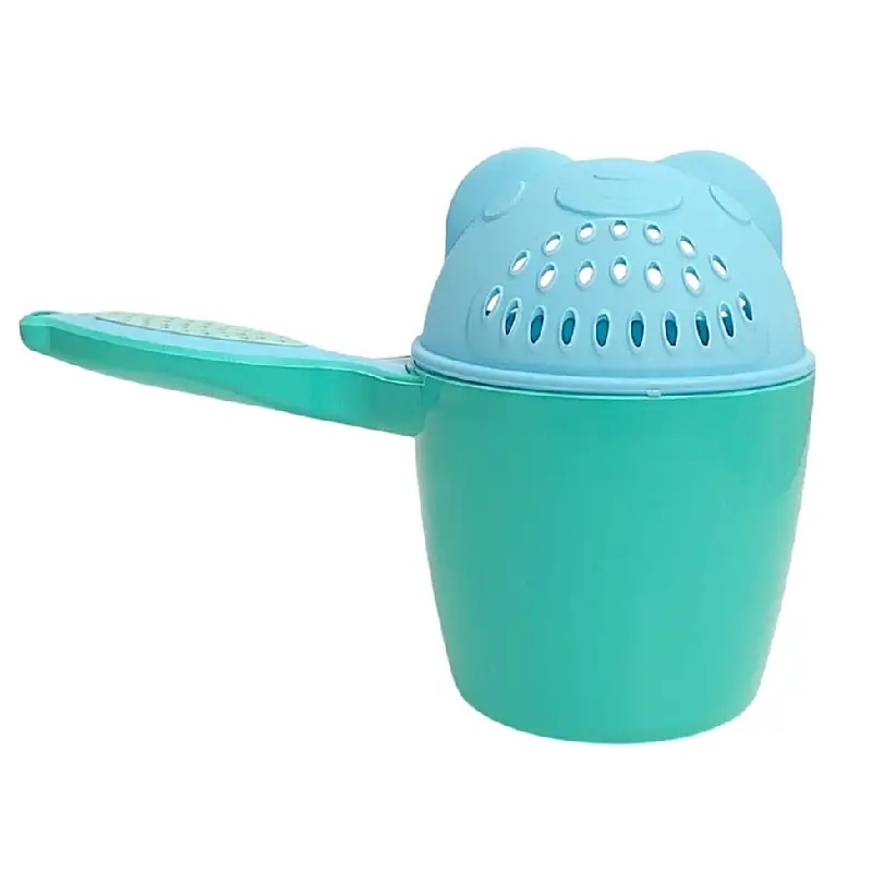 Safari Cook Plast Tasse de Bain pour Bébé vert avec Couvercle Bleu Ciel