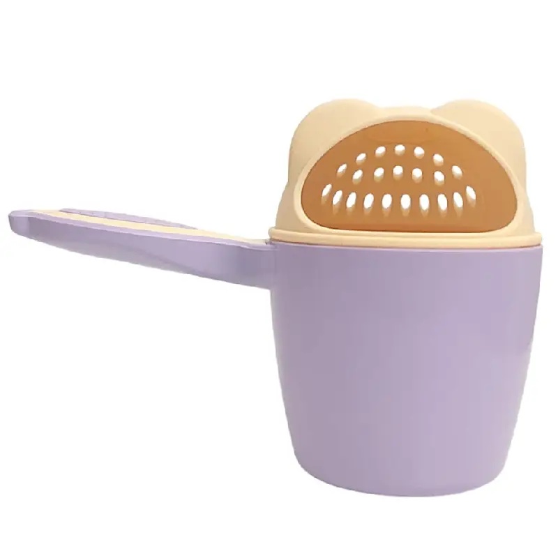 Safari Cook Plast Tasse de Bain pour Bébé Violet avec Couvercle Beige