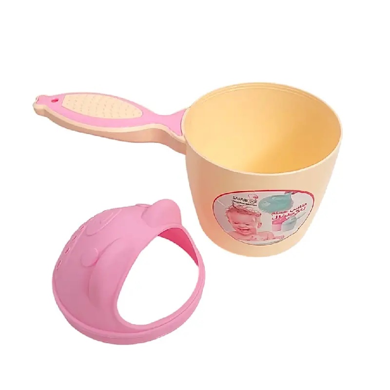 Safari Cook Plast Tasse de Bain pour Bébé Beige avec Couvercle Rose