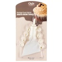 QLÚX IDEAS Poche à douilles réutilisables, stylo de décoration de gâteau, pour décorateurs de crème et de desserts avec 9 becs différents Blanc