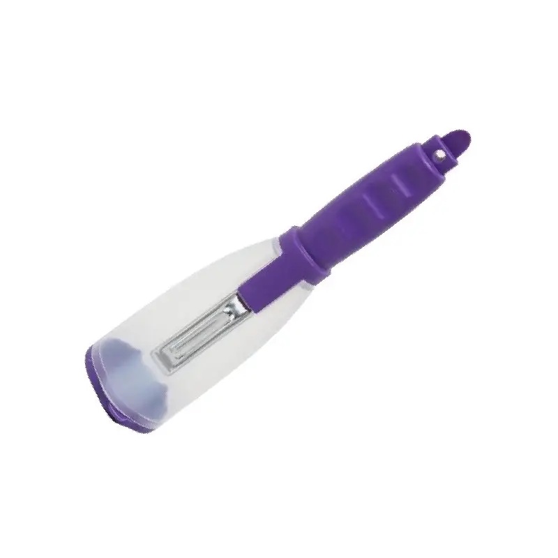 Couteau à Éplucher en Acier Inoxydable avec Boîte de Rangement en plastique en Violet