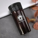 Thermos à Café Isotherme 380 ml en Acier Inoxydable avec Filtre -Marron