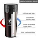 Thermos à Café Isotherme 380 ml en Acier Inoxydable avec Filtre -Marron