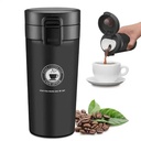 Thermos à Café Isotherme 380 ml en Acier Inoxydable avec Filtre -Noir