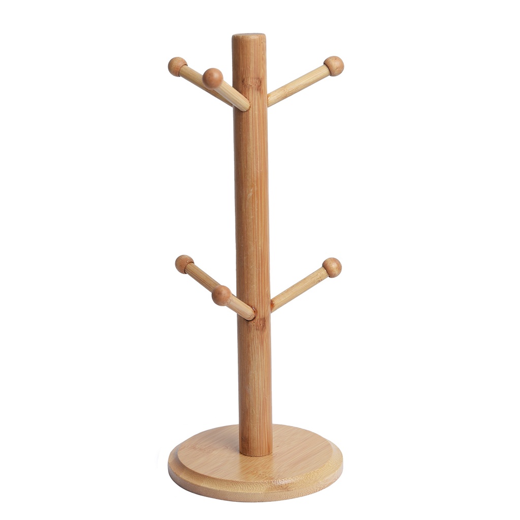 Lot de 6 Mugs avec Support en Bois
