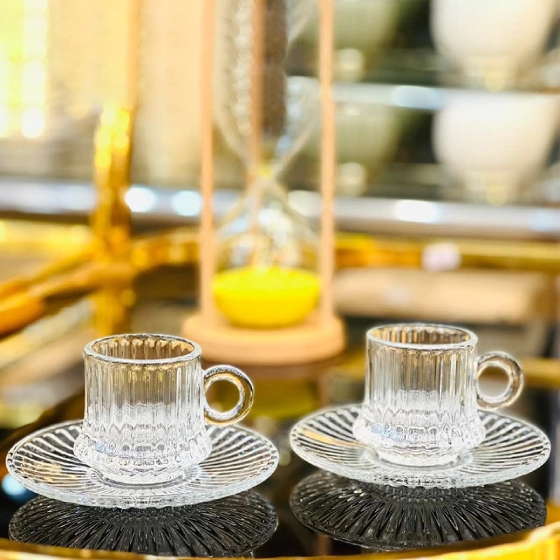 Service à café 12 pcs Azur Glass tasse et sou tasse -220ml -ROBUSTA Lines