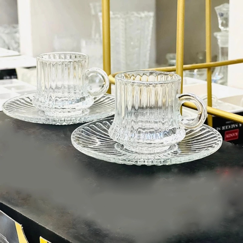 Service à café 12 pcs Azur Glass tasse et sou tasse -220ml -ROBUSTA Lines