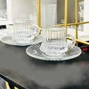Service à café 12 pcs Azur Glass tasse et sou tasse -220ml -ROBUSTA Lines