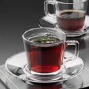 Service à café 12 pcs Azur Glass tasse et sou tasse -80ml - L'instant Express